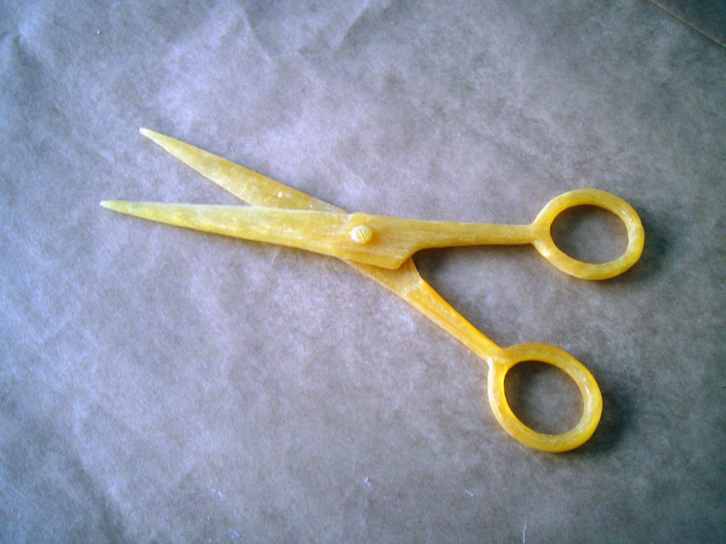 Markus S Fiedler - Schnitte - Cuts - Floatable Scissors - Beeswax - Sculpture - Art - Life - Wax