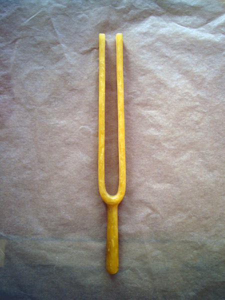Markus S Fiedler - Schwingungen - Vibrations - Tuning Fork - Beeswax - Sculpture - Art - Life - Wax